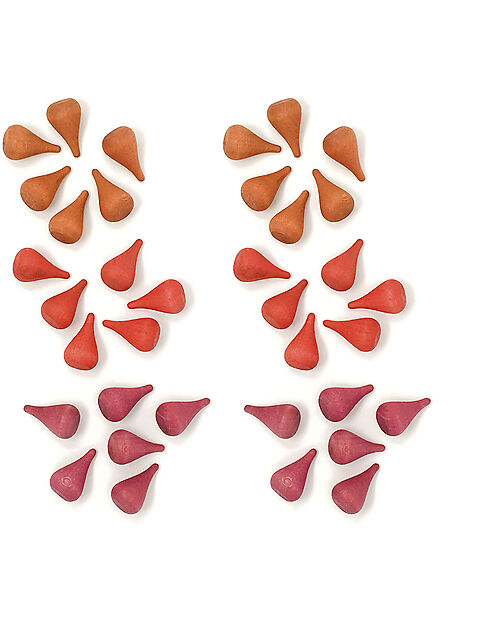 Grapat Mandala Fire - 36 Pezzi a Forma di Fiamma - Rosso - Legno Sostenibile
 Giochi Montessoriani