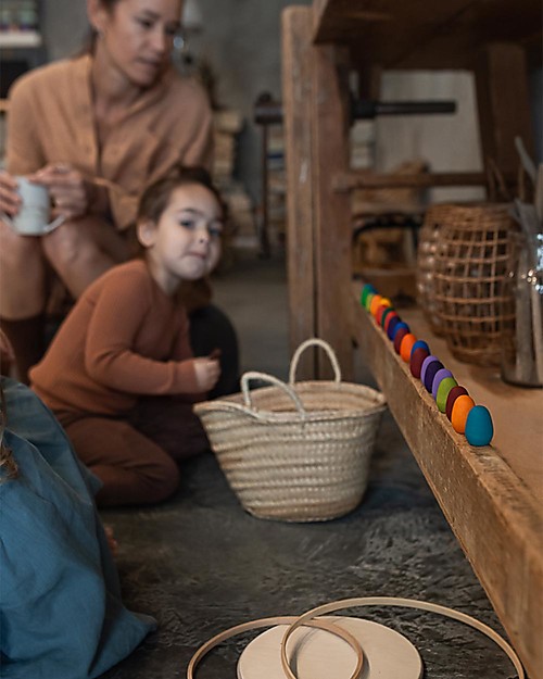 Grapat Mandala Rainbow - 36 Pezzi a Forma di uovo - Multicolore - Legno Sostenibile Giochi Montessoriani