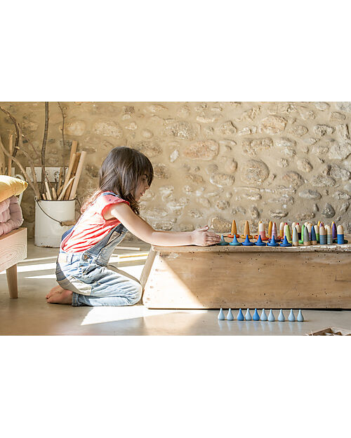 Grapat Mandala Raindrop - 36 Pezzi a Forma di Gocce d'Acqua - Blu - Legno Sostenibile
 Giochi Montessoriani