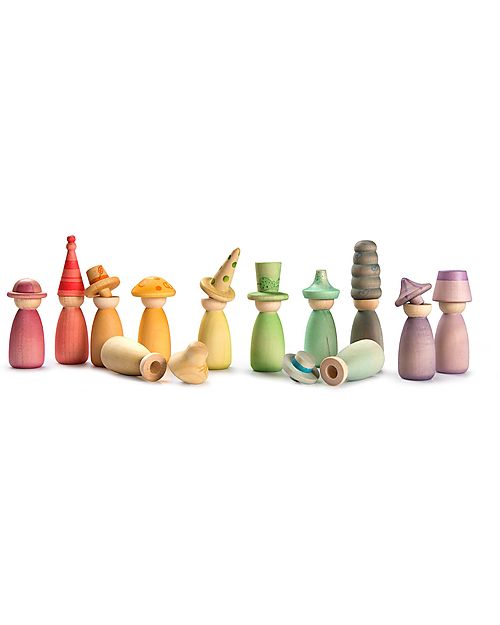 Grapat Omini Fancy - 12 Nins Intercambiabili - Legno Sostenibile Giochi Montessoriani