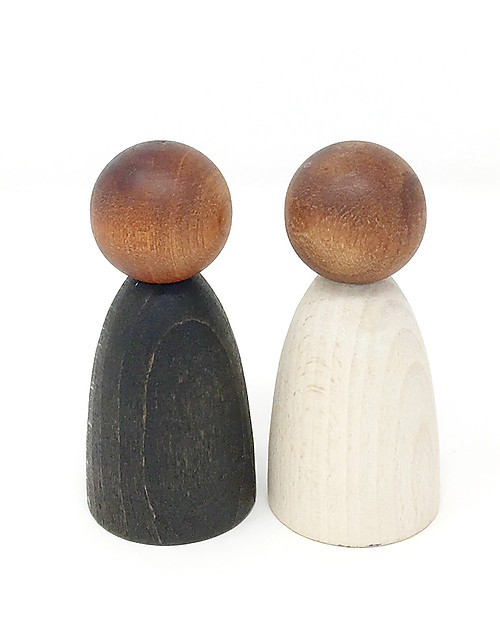 Grapat Omini Nins Adulti - Bianco e Nero - Legno Sostenibile Giochi Montessoriani