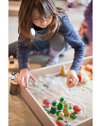 Grapat Play Box - Naturale - Legno Sostenibile - Illustrazioni 4 Elementi della Natura Giochi Montessoriani