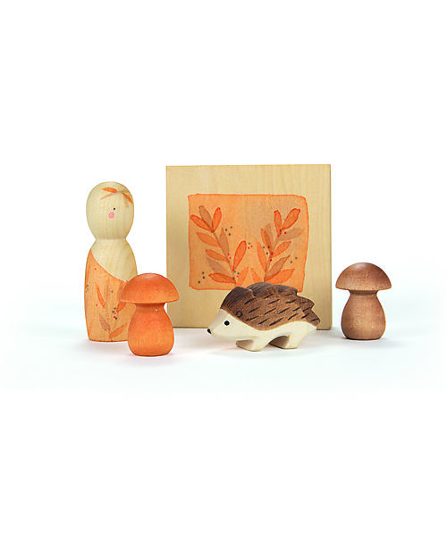 Grapat Set 5 Figure in Legno - Hello Autumn - Legno Sostenibile Giochi Montessoriani