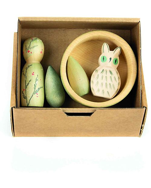 Grapat Set 5 Figure in Legno - Hello Winter - Legno Sostenibile Giochi Montessoriani