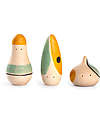 Grapat Set da 3 Figurine Hooray! - Multicolor - Legno Sostenibile Giochi Montessoriani