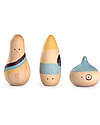 Grapat Set da 3 Figurine Wow! - Multicolor - Legno Sostenibile Giochi Montessoriani