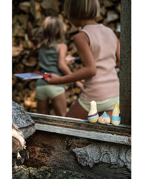 Grapat Set da 3 Figurine Wow! - Multicolor - Legno Sostenibile Giochi Montessoriani