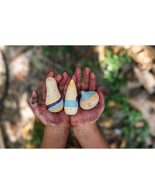 Grapat Set da 3 Figurine Wow! - Multicolor - Legno Sostenibile Giochi Montessoriani