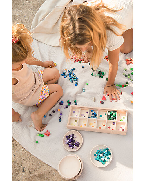 Grapat Set Mis and Match - 400+ piccoli cubi - Legno Sostenibile Giochi Montessoriani
