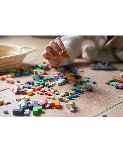 Grapat Set Mis Match e Bloom - 400 Pezzi Coloratissimi in Legno Giochi Montessoriani