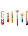 Grapat Set Tools - 6 Strumenti - Colori Arcobaleno - Legno Sostenibile Giochi Montessoriani