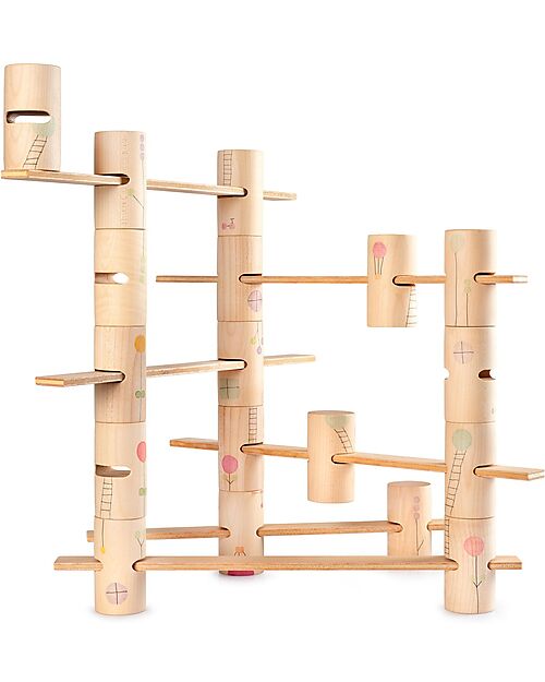 Grapat Set Woodland - 18 Tubi - 9 Passerelle - Legno Sostenibile Giochi Montessoriani
