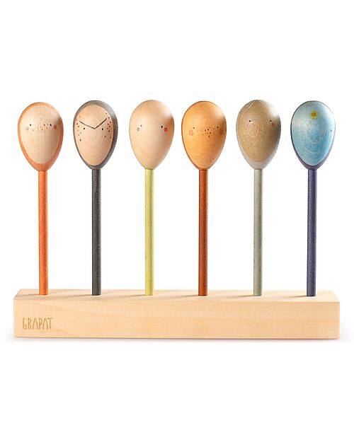 Grapat Twin-Souls Puppets - Set 6 Marionette Double-Face - Legno Sostenibile Giochi Montessoriani