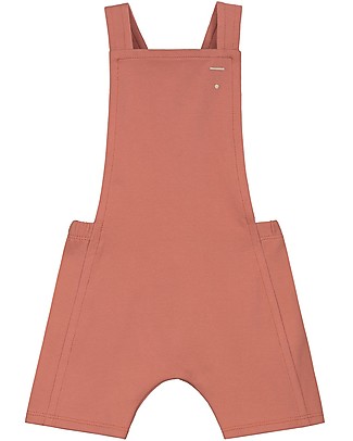 Gray Label Baby Salopette Estiva con Pantaloncini Corti - Faded Red - Cotone bio elasticizzato Salopette