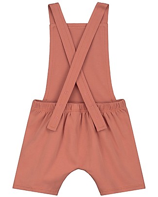 Gray Label Baby Salopette Estiva con Pantaloncini Corti - Faded Red - Cotone bio elasticizzato Salopette