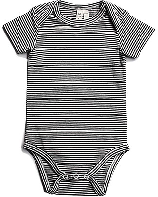 Gray Label Body Manica Corta, Righe Bianco/Nero - Cotone Bio Body Manica Corta