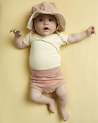 Gray Label Body Manica Corta - Righe Giallo Chiaro/Crema - Cotone Bio Body Manica Corta