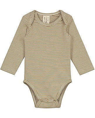 Gray Label Body Maniche Lunghe con Scollo a Bustina - Nocciola/Crema - Cotone Bio Body Manica Lunga