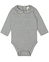 Gray Label Body Maniche Lunghe e Colletto, Grigio Melange - Cotone bio Body Manica Lunga