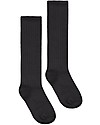 Gray Label Calzini Lunghi a Costine, Nero - Cotone bio elasticizzato Calzini