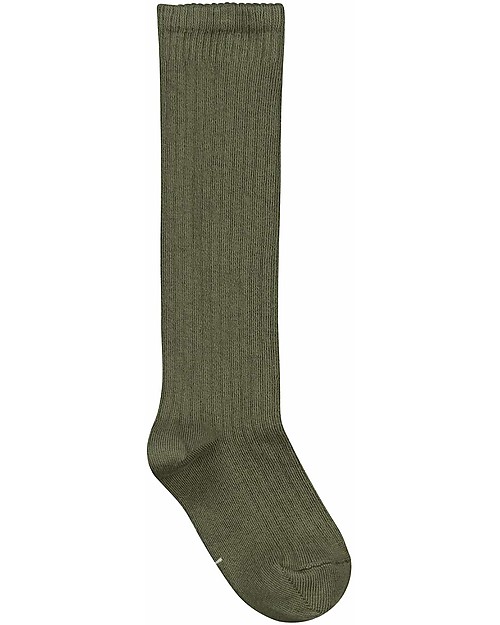 Gray Label Calzini Lunghi a Costine, Salvia - Cotone bio elasticizzato Calzini