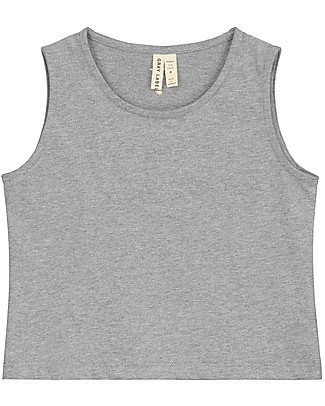 Gray Label Canotta Corta con Spalle Larghe, Grigio Melange (dai 2 anni in su) - 100% cotone bio Maglie Manica Lunga