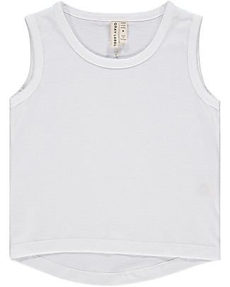 Gray Label Canotta Spalle Larghe con Bordo Arrotondato, Bianco (12-24 mesi) - 100% cotone bio T-Shirt e Canotte