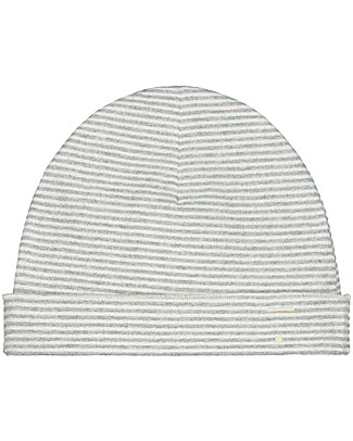 Gray Label Cappellino da Neonato a Righe - Grigio/Crema - Cotone Biologico GOTS Cappelli Invernali