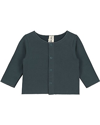 Gray Label Cardigan Baby Felpato - Blu Grigio - Cotone Bio Elasticizzato Cardigan