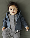 Gray Label Cardigan Baby Felpato con Cappuccio, Blu Grigio - Cotone bio Italiano Cardigan