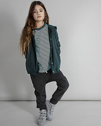 Gray Label Cardigan Felpato con Cappuccio - Blu Grigio - 100% Cotone Bio Cardigan