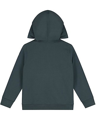 Gray Label Cardigan Felpato con Cappuccio - Blu Grigio - 100% Cotone Bio Cardigan