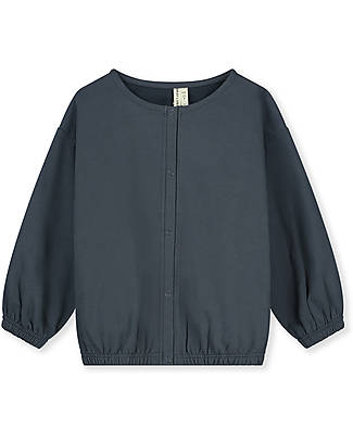 Gray Label Cardigan Puffy - Blu Grigio - 100% Felpa di Cotone Bio GOTS Cardigan
