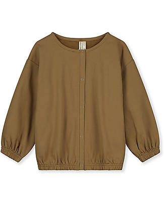 Gray Label Cardigan Puffy - Nocciola - 100% Felpa di Cotone Bio GOTS Cardigan