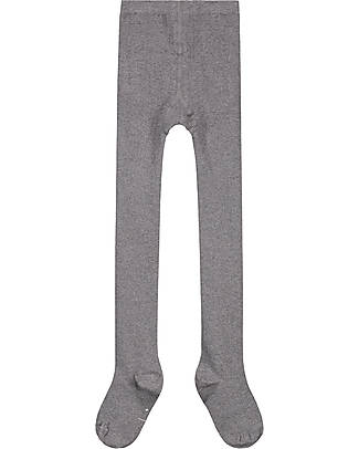 Gray Label Collant a Costine - Grigio Melange - Cotone Bio GOTS Elasticizzato Calze