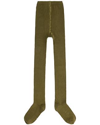 Gray Label Collant a Costine - Olive Green - Cotone Bio GOTS Elasticizzato Calze