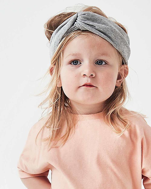 Gray Label Fascia per Capelli Bimba, Grigio (4-10 anni) - 100% cotone bio Accessori per Capelli