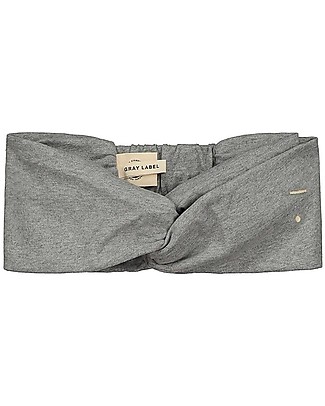 Gray Label Fascia per Capelli Bimba, Grigio Melange (2-10 anni) - 100% cotone bio Accessori per Capelli