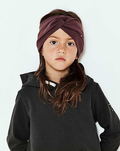 Gray Label Fascia per Capelli Bimba, Prugna (4-10 anni) - 100% cotone bio Accessori per Capelli