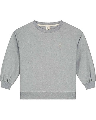 Gray Label Felpa a Maniche Lunghe - Grigio Melange - 100% Felpa di Cotone Bio GOTS Maglioni