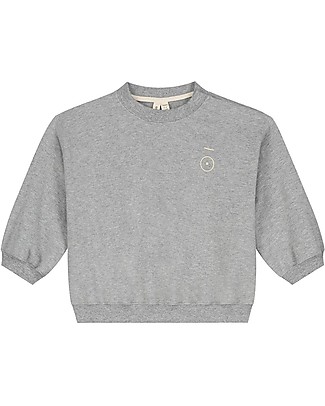 Gray Label Felpa Baby a Maniche Lunghe - Grigio Melange - Felpa di Cotone Bio GOTS Maglioni