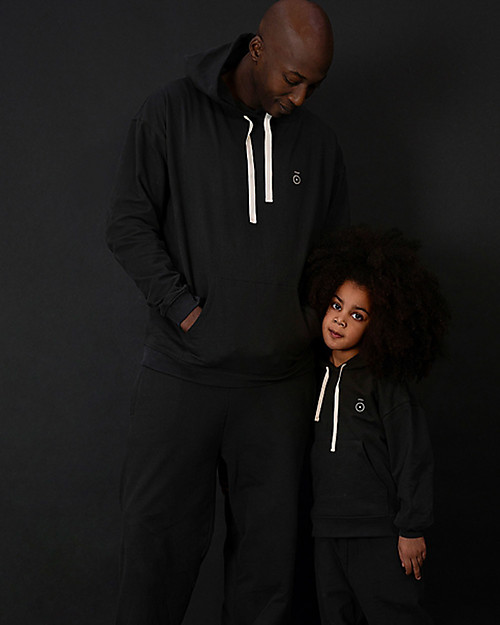 Gray Label Felpa con Cappuccio e Tasca - Nero - 100% Felpa di Cotone Biologico GOTS Felpe