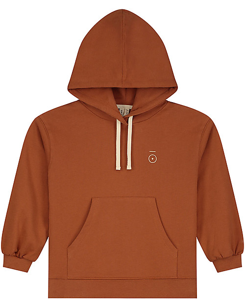 Gray Label Felpa con Cappuccio e Tasca - Ruggine - 100% Felpa di Cotone Biologico GOTS Felpe