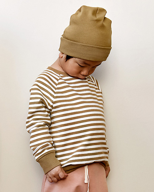 Gray Label Felpa Girocollo - Nocciola/Bianco - 100% Cotone Bio Felpe