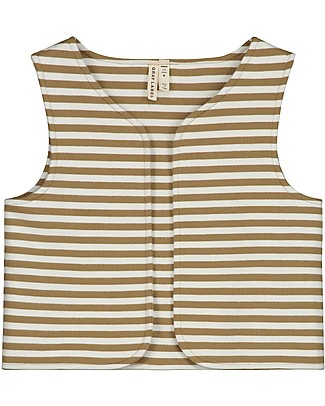 Gray Label Gilet in Felpa - Nocciola/Bianco - 100% Cotone Bio Top