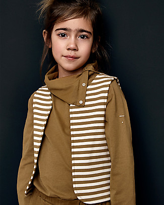 Gray Label Gilet in Felpa - Nocciola/Bianco - 100% Cotone Bio Top