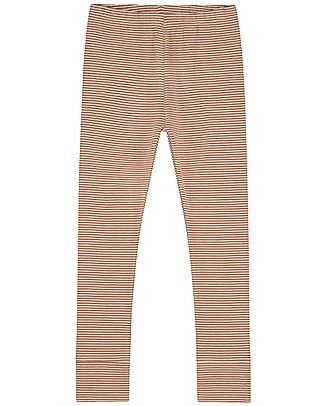 Gray Label Leggings a Righe - Ruggine/Crema - Cotone Biologico GOTS Leggings