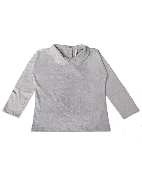 Gray Label Maglia con Colletto Grigia - 100% Cotone Bio Morbidissimo! Maglie Manica Lunga