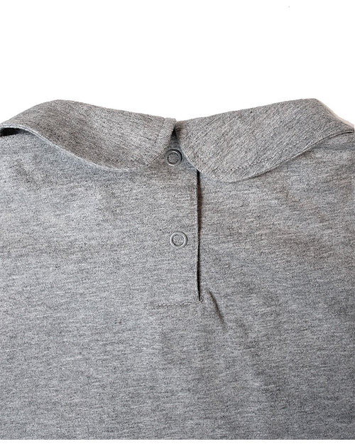Gray Label Maglia con Colletto Grigia - 100% Cotone Bio Morbidissimo! Maglie Manica Lunga