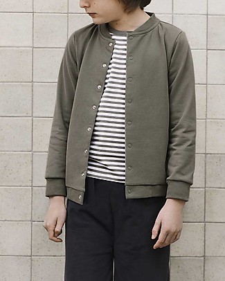 Gray Label Maglia Maniche Lunghe a Righe, Salvia/Crema a Righe - 100% cotone bio Maglie Manica Lunga